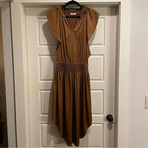 Ramy Brook Wren Flutter Sleeve Midi Dress Copper Size Small